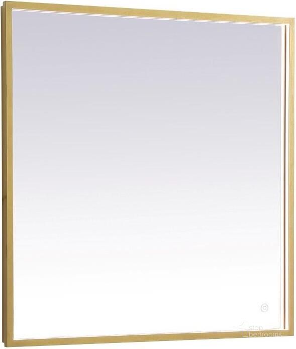 The appearance of Pier Brass Led Mirror MRE62736BR designed by Elegant Lighting in the transitional interior design. This brass piece of furniture  was selected by 1StopBedrooms from Pier Collection to add a touch of cosiness and style into your home. Sku: MRE62736BR. Material: Aluminum. Product Type: Mirror. Image1