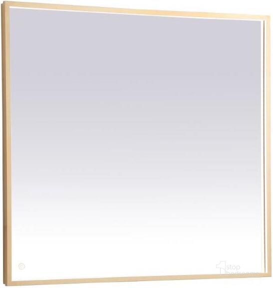 The appearance of Pier Brass Led Mirror MRE63640BR designed by Elegant Lighting in the transitional interior design. This brass piece of furniture  was selected by 1StopBedrooms from Pier Collection to add a touch of cosiness and style into your home. Sku: MRE63640BR. Material: Aluminum. Product Type: Mirror. Image1