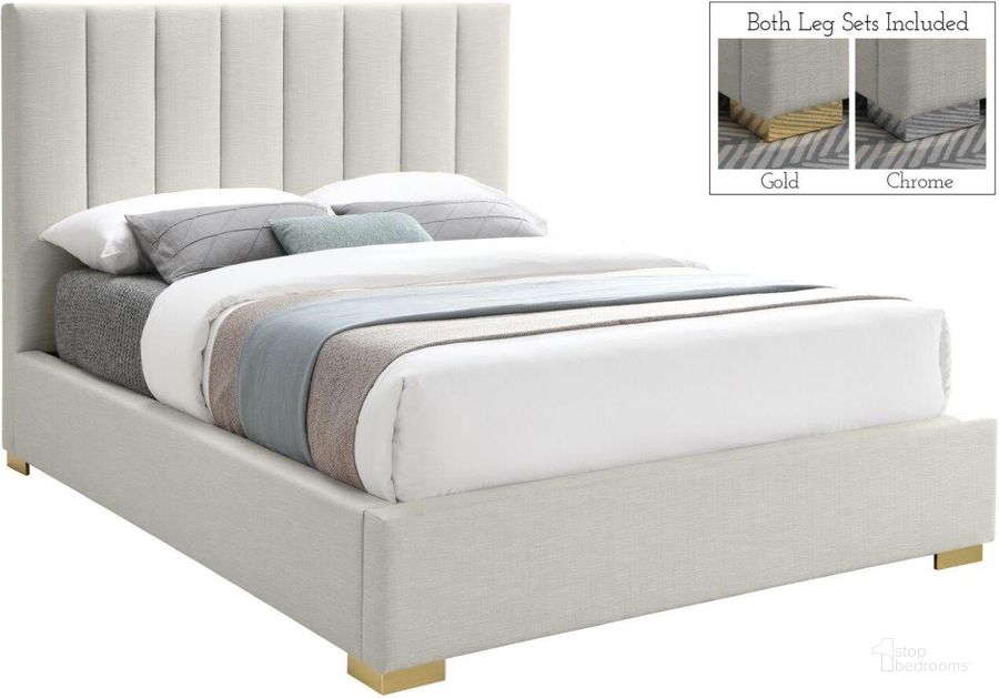 The appearance of Pierce Beige Linen Fabric Full Bed designed by Meridian in the modern / contemporary interior design. This beige linen fabric piece of furniture  was selected by 1StopBedrooms from Pierce Collection to add a touch of cosiness and style into your home. Sku: PierceBeige-F-1;PierceBeige-F-2. Bed Type: Platform Bed. Material: Metal. Product Type: Platform Bed. Bed Size: Full. Image1