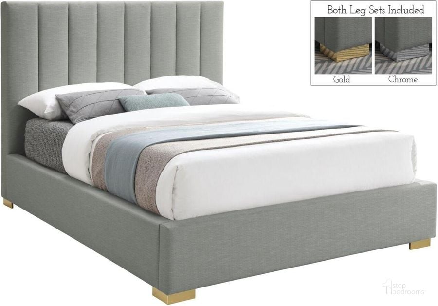 The appearance of Pierce Grey Linen Fabric Full Bed designed by Meridian in the modern / contemporary interior design. This grey linen fabric piece of furniture  was selected by 1StopBedrooms from Pierce Collection to add a touch of cosiness and style into your home. Sku: PierceGrey-F-1;PierceGrey-F-2. Bed Type: Platform Bed. Material: Metal. Product Type: Platform Bed. Bed Size: Full. Image1