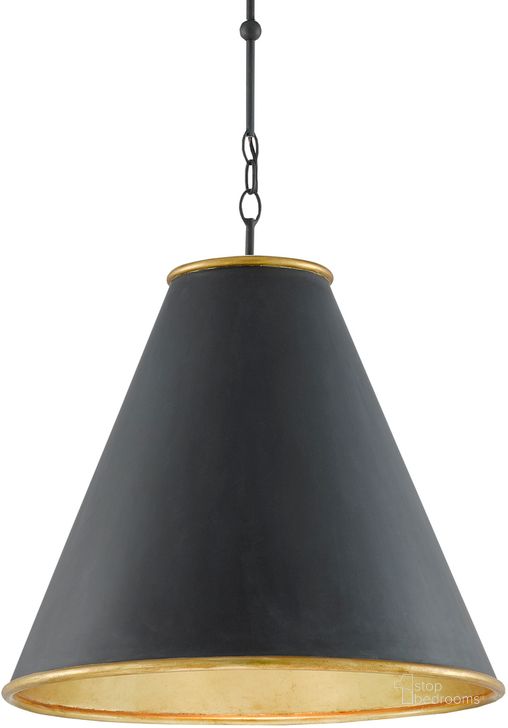 The appearance of Pierrepont Large Black Pendant designed by Currey & Company in the modern / contemporary interior design. This black piece of furniture  was selected by 1StopBedrooms from Pierrepont Collection to add a touch of cosiness and style into your home. Sku: 9000-0535. Product Type: Pendant Lighting. Material: Iron. Image1