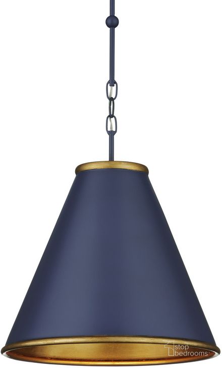 The appearance of Pierrepont Small Blue Pendant designed by Currey & Company in the modern / contemporary interior design. This blue piece of furniture  was selected by 1StopBedrooms from Pierrepont Collection to add a touch of cosiness and style into your home. Sku: 9000-1102. Product Type: Pendant Lighting. Material: Iron. Image1