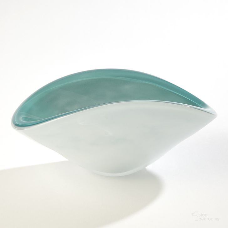 The appearance of Pinched Cased Glass Large Bowl In Azure designed by Global Views in the modern / contemporary interior design. This blue piece of furniture  was selected by 1StopBedrooms from Pinched Collection to add a touch of cosiness and style into your home. Sku: 6.60551. Material: Glass. Product Type: Bowl. Image1