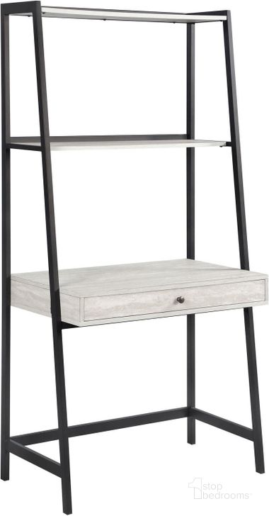 The appearance of Pinckard 1-Drawer Ladder Desk In Grey Stone Herringbone And Black designed by Coaster in the modern / contemporary interior design. This black piece of furniture  was selected by 1StopBedrooms from Pinckard Collection to add a touch of cosiness and style into your home. Sku: 805801. Material: Steel. Product Type: Desk. Image1