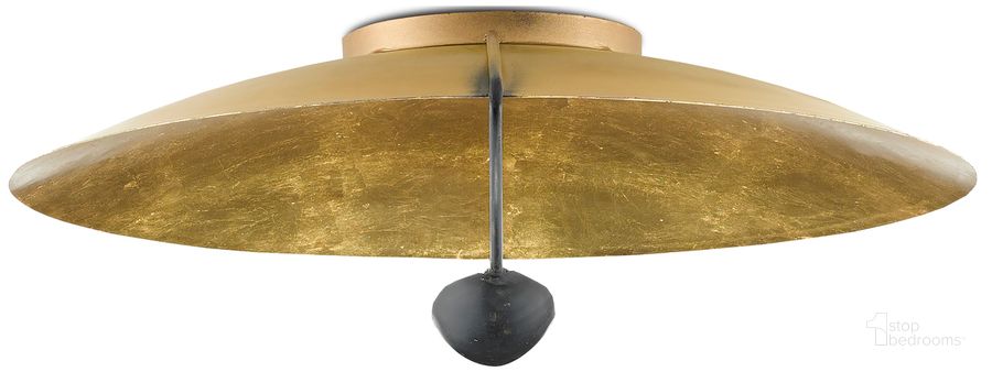 The appearance of Pinders Gold Flush Mount designed by Currey & Company in the modern / contemporary interior design. This gold piece of furniture  was selected by 1StopBedrooms from Pinders Collection to add a touch of cosiness and style into your home. Sku: 9999-0049. Product Type: Flush Mount. Material: Iron. Image1