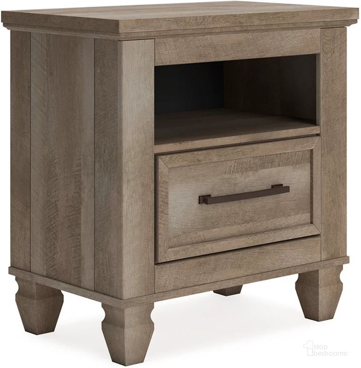 The appearance of Pine Harbour Sand Nightstand designed by Versailles Home in the traditional interior design. This sand piece of furniture  was selected by 1StopBedrooms from Pine Harbour Collection to add a touch of cosiness and style into your home. Sku: B2710-91. Material: Wood. Product Type: Nightstand. Image1