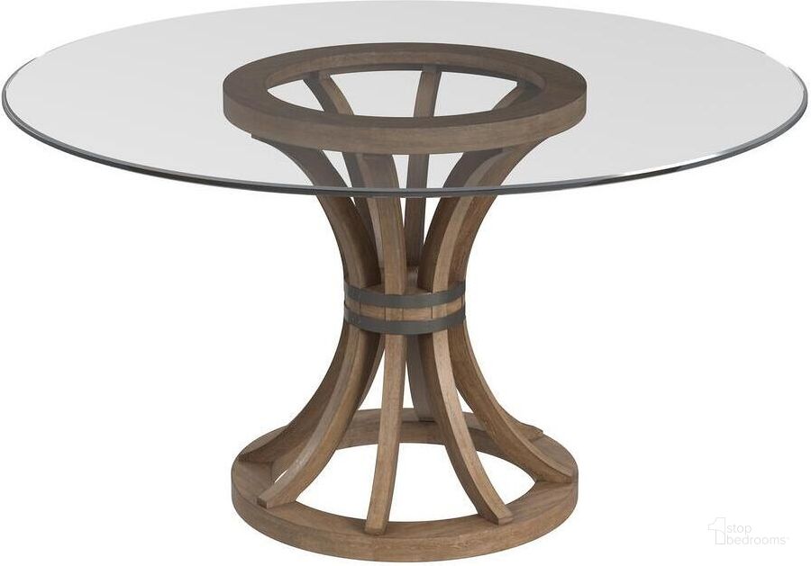 The appearance of Pinesville Natural Dining Table designed by Windsor Home in the modern / contemporary interior design. This natural piece of furniture  was selected by 1StopBedrooms from Pinesville Collection to add a touch of cosiness and style into your home. Sku: 3241-700-095. Table Base Style: Pedestal. Table Top Shape: Round. Product Type: Dining Table. Material: Wood Veneer. Size: 54". Image1