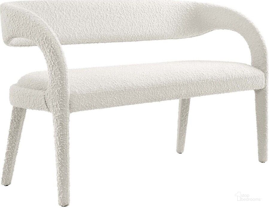 The appearance of Pinnacle Boucle Fabric Accent Bench In Ivory designed by Modway in the modern / contemporary interior design. This ivory piece of furniture  was selected by 1StopBedrooms from Pinnacle Collection to add a touch of cosiness and style into your home. Sku: EEI-6571-IVO. Product Type: Bench. Material: Rubberwood. Image1