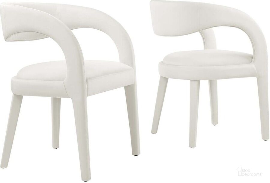 The appearance of Pinnacle Performance Velvet Dining Chair Set of 2 In Ivory designed by Modway in the modern / contemporary interior design. This ivory piece of furniture  was selected by 1StopBedrooms from Pinnacle Collection to add a touch of cosiness and style into your home. Sku: EEI-6563-IVO. Product Type: Dining Chair. Material: Rubberwood. Image1