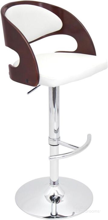 The appearance of Pino White Barstool designed by Lumisource in the modern / contemporary interior design. This white piece of furniture  was selected by 1StopBedrooms from Pino Collection to add a touch of cosiness and style into your home. Sku: BS-JY-PN CH+W. Material: Metal. Product Type: Barstool. Image1