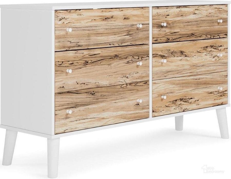 The appearance of Piperton Two-Tone Brown/White Six Drawer Dresser designed by Signature Design by Ashley in the modern / contemporary interior design. This two-tone brown/white piece of furniture  was selected by 1StopBedrooms from Piperton Collection to add a touch of cosiness and style into your home. Sku: EB1221-231. Material: Wood. Product Type: Dresser. Image1