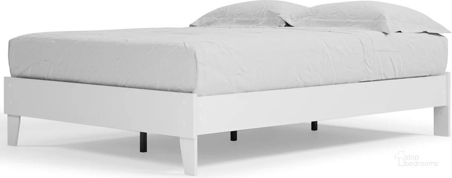 The appearance of Piperton White Queen Platform Bed designed by Signature Design by Ashley in the modern / contemporary interior design. This white piece of furniture  was selected by 1StopBedrooms from Piperton Collection to add a touch of cosiness and style into your home. Sku: EB1221-113. Bed Type: Platform Bed. Material: Wood. Product Type: Platform Bed. Bed Size: Queen. Image1