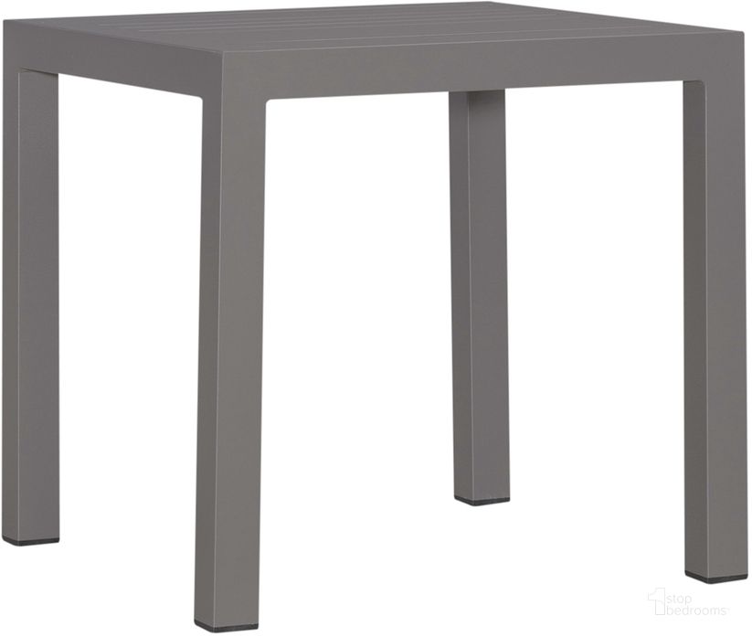 The appearance of Plantation Key Outdoor End Table In Granite designed by Liberty in the transitional interior design. This granite piece of furniture  was selected by 1StopBedrooms from Plantation Key Collection to add a touch of cosiness and style into your home. Sku: 3001-OET1020-GT. Material: Aluminum. Product Type: Outdoor Table. Image1