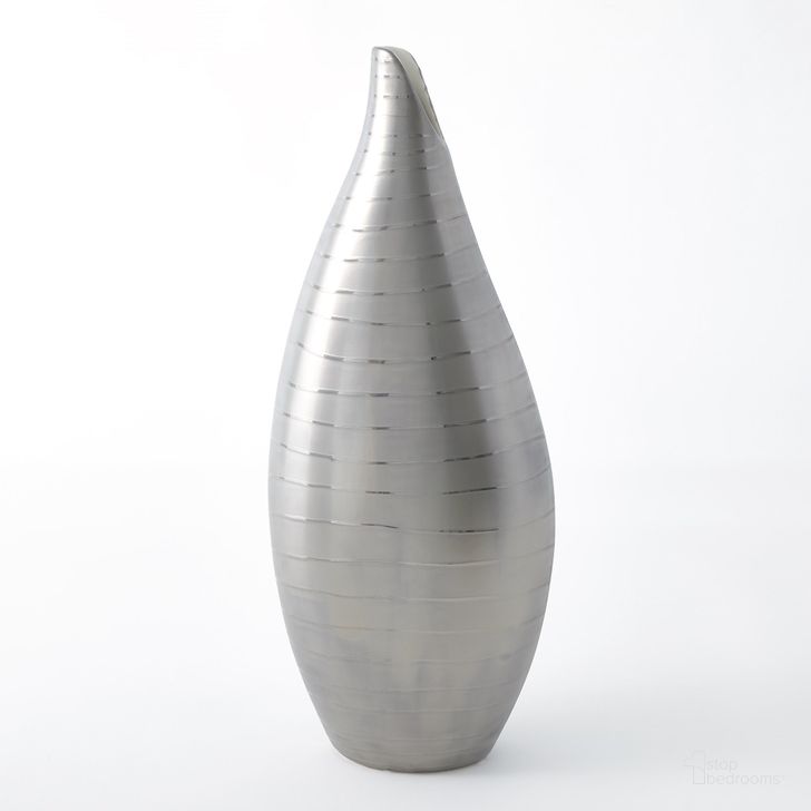 The appearance of Platinum Stripe Large Vase designed by Global Views in the modern / contemporary interior design. This silver piece of furniture  was selected by 1StopBedrooms from Platinum Collection to add a touch of cosiness and style into your home. Sku: 1938. Material: Ceramic. Product Type: Vase. Image1