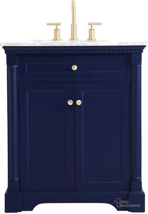 The appearance of Plenty Blue Bathroom Vanity Bathroom Furniture 0qd24307849 designed by Versailles Home in the traditional interior design. This blue piece of furniture  was selected by 1StopBedrooms from Plenty Collection to add a touch of cosiness and style into your home. Sku: VF53030BL. Material: Wood. Product Type: Bathroom Vanity. Image1