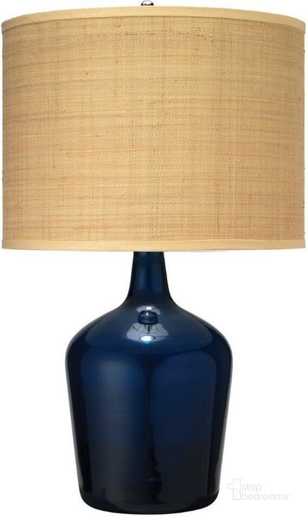 The appearance of Plum Jar Table Lamp designed by Jamie Young Company in the coastal interior design. This navy piece of furniture  was selected by 1StopBedrooms from Jar Collection to add a touch of cosiness and style into your home. Sku: 1JAR-MDBL. Material: Glass. Product Type: Table Lamp. Image1