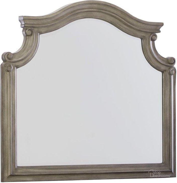 The appearance of Pointe-la-Croix Antique Gray Dresser Mirror designed by Bennett Interiors in the transitional interior design. This antique gray piece of furniture  was selected by 1StopBedrooms from Pointe-la-Croix Collection to add a touch of cosiness and style into your home. Sku: B751-36. Material: Glass. Product Type: Dresser Mirror. Image1