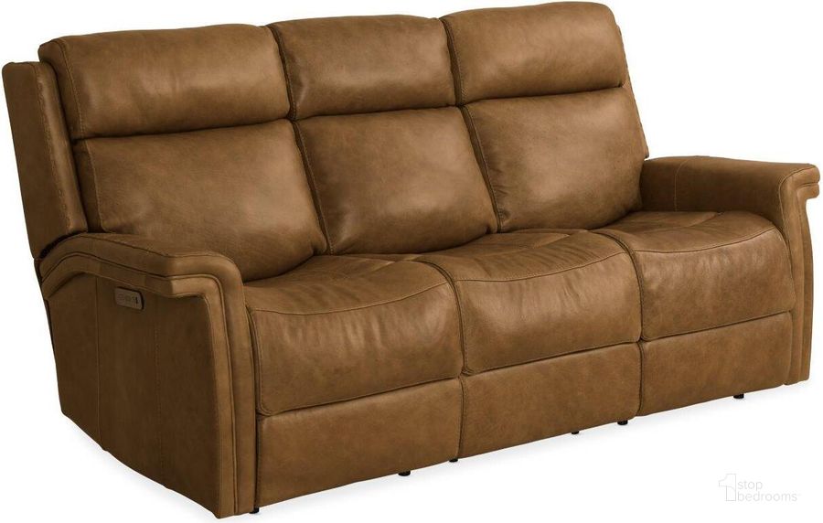 The appearance of Poise Brown Power Recliner Sofa With Power Headrest designed by Hooker in the transitional interior design. This brown piece of furniture  was selected by 1StopBedrooms from Poise Collection to add a touch of cosiness and style into your home. Sku: SS468-P3-088. Material: Leather. Product Type: Sofa.