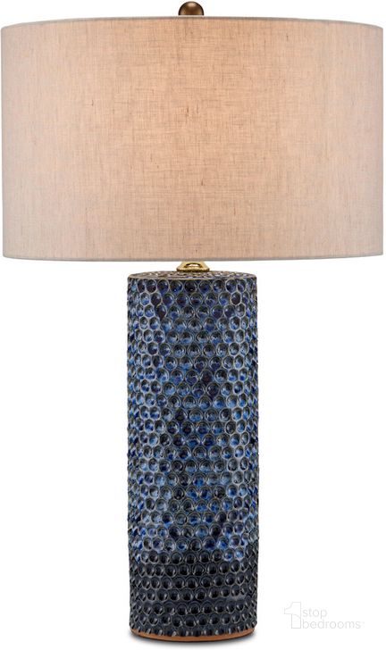 The appearance of Polka Dot Blue Table Lamp designed by Currey & Company in the modern / contemporary interior design. This blue piece of furniture  was selected by 1StopBedrooms from Polka Dot Collection to add a touch of cosiness and style into your home. Sku: 6000-0821. Material: Ceramic. Product Type: Table Lamp. Image1
