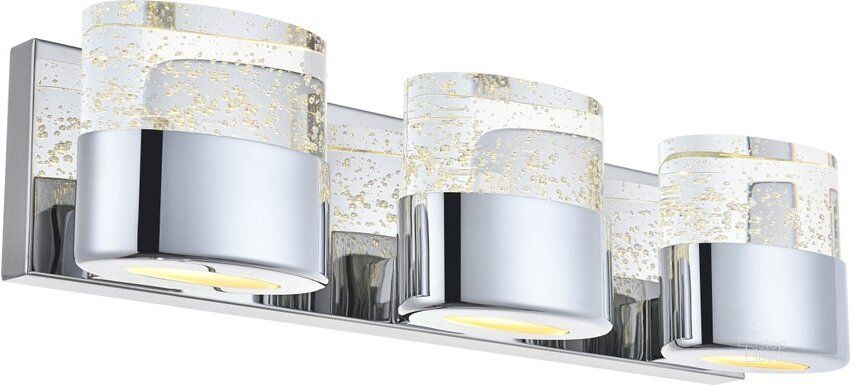 The appearance of Pollux 3 Light Chrome Led Wall Sconce 5301W19C designed by Elegant Lighting in the transitional interior design. This chrome piece of furniture  was selected by 1StopBedrooms from Pollux Collection to add a touch of cosiness and style into your home. Sku: 5301W19C. Material: Metal. Product Type: Wall Sconce. Image1