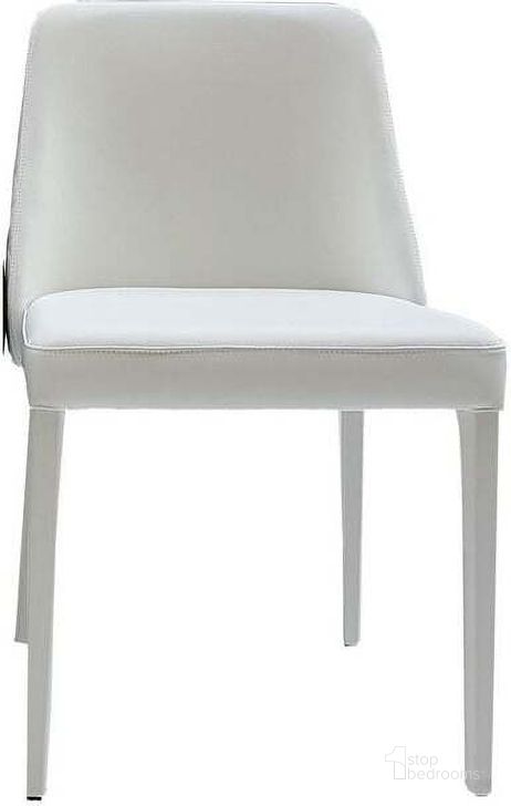 The appearance of Polly White Leather Dining Chair Set Of 2 designed by Bellini Modern Living in the transitional interior design. This white piece of furniture  was selected by 1StopBedrooms from Polly Collection to add a touch of cosiness and style into your home. Sku: Polly DC WHT. Product Type: Dining Chair. Image1