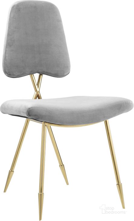 The appearance of Ponder Gray Performance Velvet Dining Side Chair designed by Modway in the modern / contemporary interior design. This gray piece of furniture  was selected by 1StopBedrooms from Ponder Collection to add a touch of cosiness and style into your home. Sku: EEI-2811-GRY. Material: Wood. Product Type: Side Chair. Image1