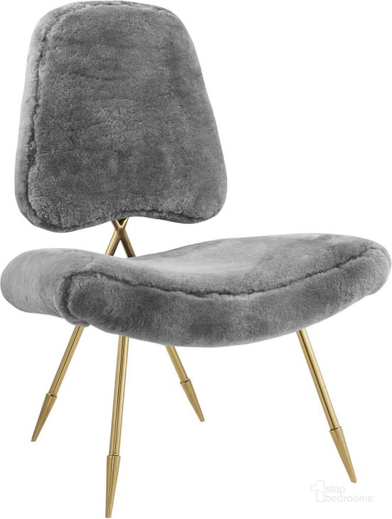 The appearance of Ponder Gray Upholstered Sheepskin Fur Lounge Chair designed by Modway in the modern / contemporary interior design. This gray piece of furniture  was selected by 1StopBedrooms from Ponder Collection to add a touch of cosiness and style into your home. Sku: EEI-2810-GRY. Material: Wood. Product Type: Living Room Chair. Image1