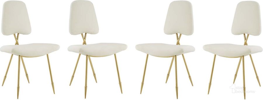 The appearance of Ponder Ivory Dining Side Chair Set of 4 designed by Modway in the modern / contemporary interior design. This ivory piece of furniture  was selected by 1StopBedrooms from Ponder Collection to add a touch of cosiness and style into your home. Sku: EEI-3507-IVO. Material: Wood. Product Type: Side Chair. Image1