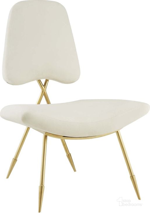 The appearance of Ponder Ivory Performance Velvet Lounge Chair designed by Modway in the modern / contemporary interior design. This ivory piece of furniture  was selected by 1StopBedrooms from Ponder Collection to add a touch of cosiness and style into your home. Sku: EEI-2809-IVO. Material: Wood. Product Type: Living Room Chair. Image1