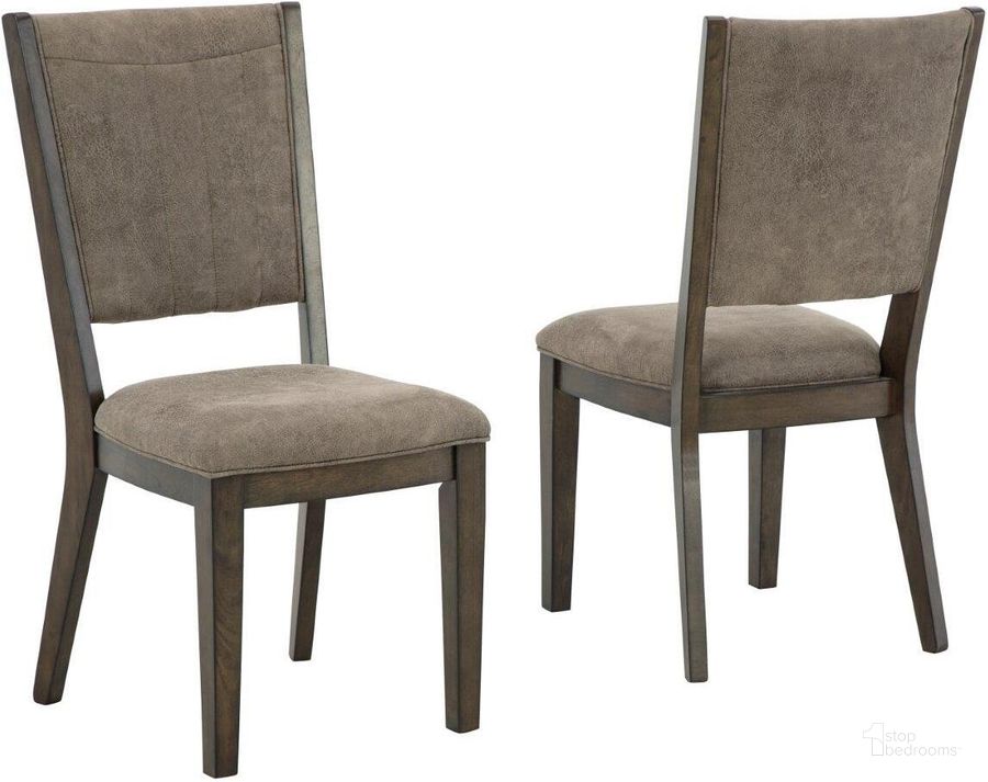 The appearance of Poplar Valley Dark Brown Side Chair Set of 2 designed by Atelier Home in the modern / contemporary interior design. This dark brown piece of furniture  was selected by 1StopBedrooms from Poplar Valley Collection to add a touch of cosiness and style into your home. Sku: D374-01. Material: Fabric. Product Type: Side Chair. Image1