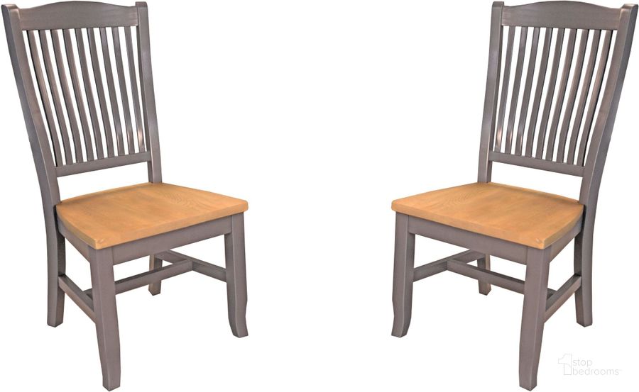 The appearance of Port Townsend Grey And Seaside Pine Wood Slatback Side Chair Set of 2 designed by A-America in the transitional interior design. This gray piece of furniture  was selected by 1StopBedrooms from Port Townsend Collection to add a touch of cosiness and style into your home. Sku: POTSP2652. Product Type: Side Chair. Material: Pine. Image1