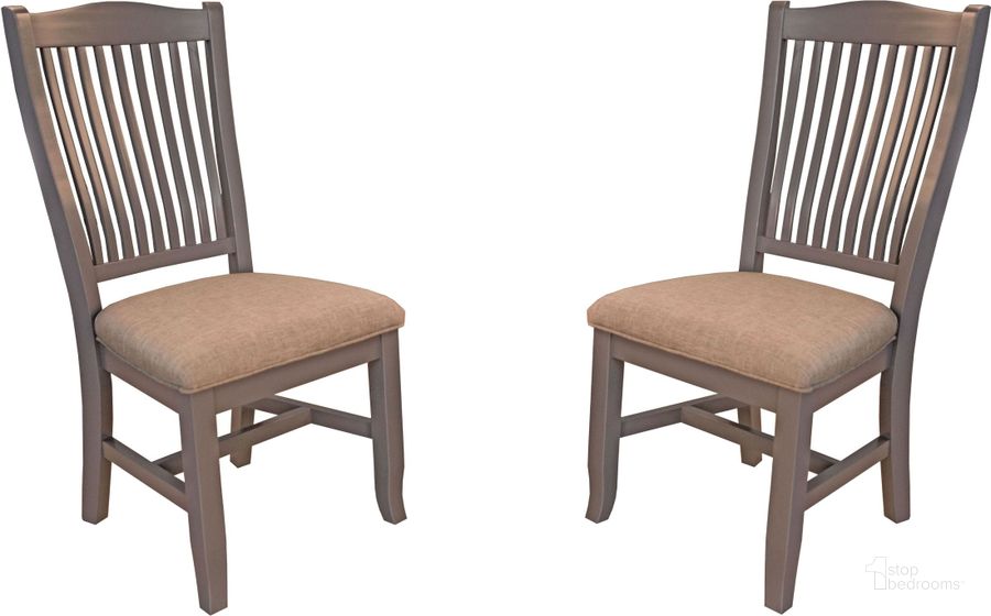The appearance of Port Townsend Grey Slat Back Upholstered Side Chair Set of 2 designed by A-America in the transitional interior design. This gray piece of furniture  was selected by 1StopBedrooms from Port Townsend Collection to add a touch of cosiness and style into your home. Sku: POTSP2452. Product Type: Side Chair. Material: Pine. Image1