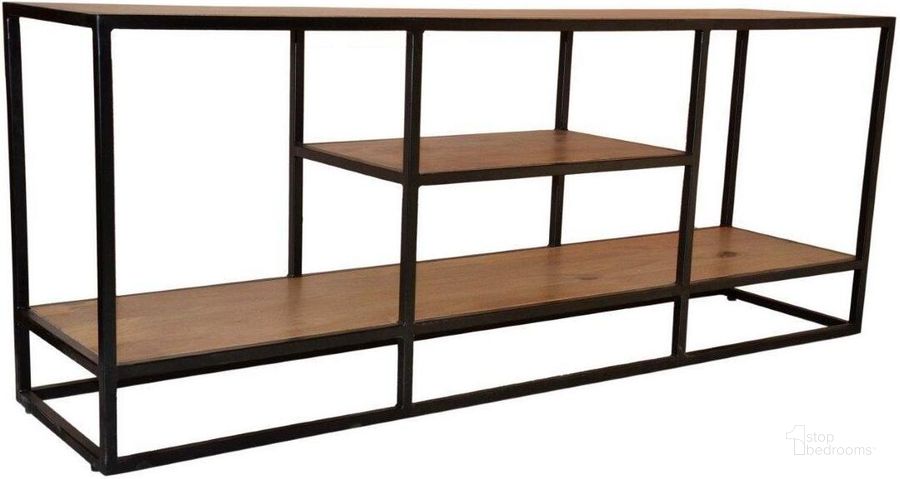 The appearance of Porter Designs Delancy Solid Mango Wood Tv Stand In Brown designed by Porter Designs in the industrial interior design. This brown piece of furniture  was selected by 1StopBedrooms from Delancy Collection to add a touch of cosiness and style into your home. Sku: 06-116-10-3057. Material: Wood. Product Type: TV Stand. Image1