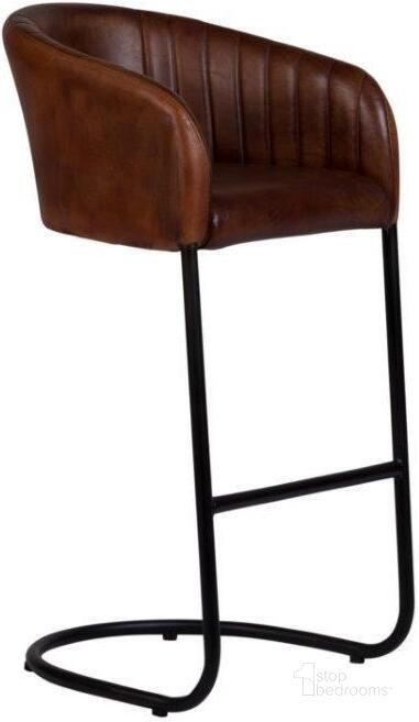 The appearance of Porter Designs Dexter Leather And Metal Bar Stool In Brown designed by Porter Designs in the industrial interior design. This brown piece of furniture  was selected by 1StopBedrooms from Dexter Collection to add a touch of cosiness and style into your home. Sku: 02-170-03-2336. Material: Leather. Product Type: Barstool.