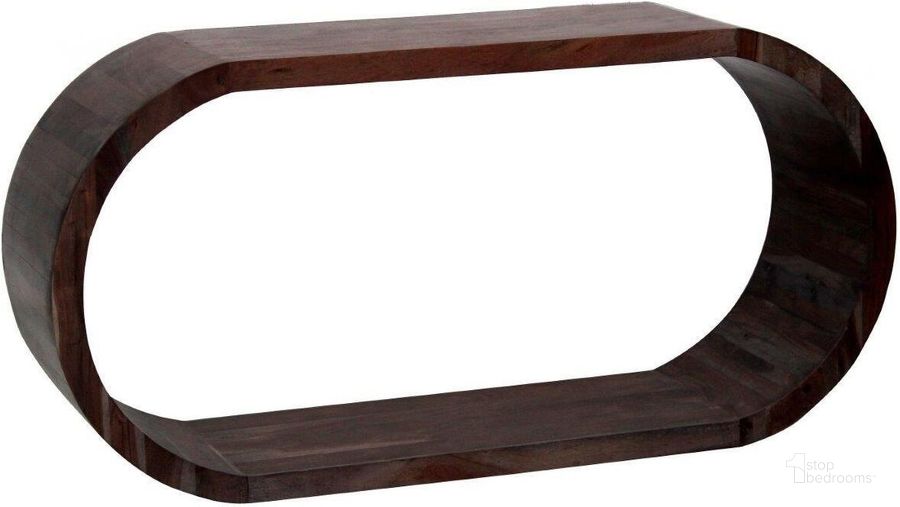 The appearance of Porter Designs Ellipse Solid Acacia Wood Console Table In Brown designed by Porter Designs in the modern / contemporary interior design. This brown piece of furniture  was selected by 1StopBedrooms from Ellipse Collection to add a touch of cosiness and style into your home. Sku: 05-194-20-7741. Material: Wood. Product Type: Console Table. Image1
