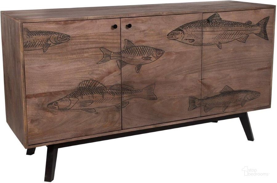 The appearance of Porter Designs Fish Solid Wood Sideboard In Gray designed by Porter Designs in the transitional interior design. This gray piece of furniture  was selected by 1StopBedrooms from Fish Collection to add a touch of cosiness and style into your home. Sku: 07-215-06-55469. Material: Wood. Product Type: Sideboard. Image1
