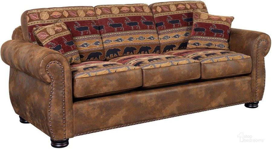 The appearance of Porter Designs Hunter Wildlife Pattern Reversible To Leather-Look Sofa In Brown designed by Porter Designs in the transitional interior design. This brown piece of furniture  was selected by 1StopBedrooms from Hunter Collection to add a touch of cosiness and style into your home. Sku: 01-33C-01-8020. Material: Fabric. Product Type: Sofa. Image1