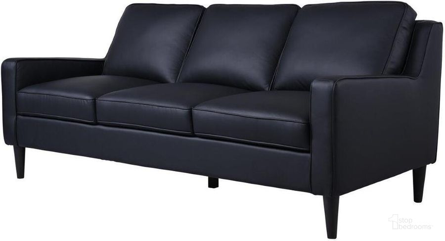 The appearance of Porter Designs Lazio High Quality Leather Sofa In Black designed by Porter Designs in the modern / contemporary interior design. This black piece of furniture  was selected by 1StopBedrooms from Lazio Collection to add a touch of cosiness and style into your home. Sku: 02-204C-01-5990. Material: Leather. Product Type: Sofa. Image1