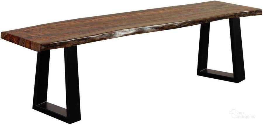 The appearance of Porter Designs Manzanita Live Edge Solid Acacia Wood Dining Bench In Brown 07-196-13-BN58HT-KIT designed by Porter Designs in the modern / contemporary interior design. This brown piece of furniture  was selected by 1StopBedrooms from Manzanita Collection to add a touch of cosiness and style into your home. Sku: 07-196-13-BN58HT-KIT. Material: Wood. Product Type: Dining Bench. Image1