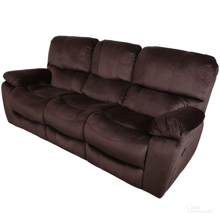The appearance of Porter Designs Ramsey Microfiber Reclining Sofa In Brown designed by Porter Designs in the transitional interior design. This brown piece of furniture  was selected by 1StopBedrooms from Ramsey Collection to add a touch of cosiness and style into your home. Sku: 03-112C-01-6012. Material: Fabric. Product Type: Reclining Sofa. Image1