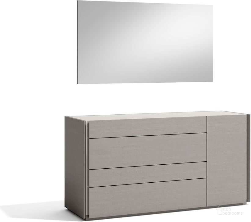 The appearance of Porto Dresser in Grey designed by J&M in the modern / contemporary interior design. This grey piece of furniture  was selected by 1StopBedrooms from Porto Collection to add a touch of cosiness and style into your home. Sku: 17865-D. Product Type: Dresser. Image1