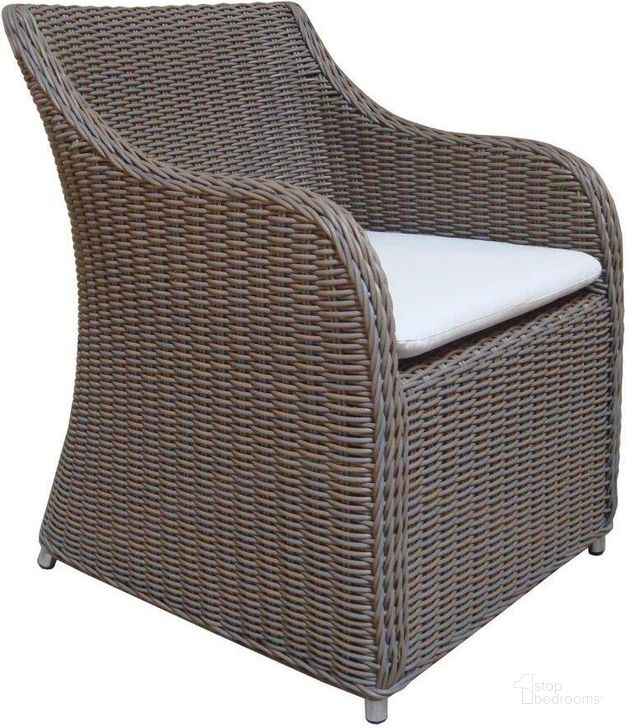The appearance of Porto Fino Grey Outdoor Arm Chair designed by Padmas Plantation in the modern / contemporary interior design. This grey piece of furniture  was selected by 1StopBedrooms from Porto Collection to add a touch of cosiness and style into your home. Sku: OL-POR11. Material: Aluminum. Product Type: Outdoor Dining Chair. Image1