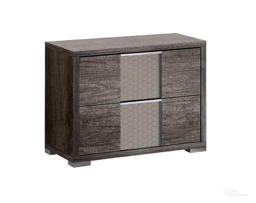 The appearance of Portofino Night Stand In Canyon Oak designed by J&M in the modern / contemporary interior design. This oak piece of furniture  was selected by 1StopBedrooms from Portofino Collection to add a touch of cosiness and style into your home. Sku: 18664-NS. Product Type: Nightstand. Material: MDF. Image1