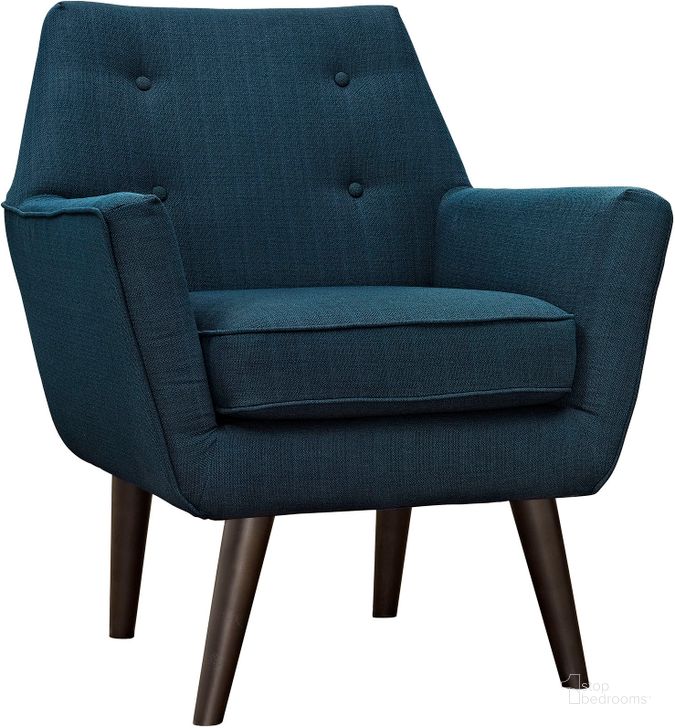 The appearance of Posit Azure Upholstered Fabric Arm Chair designed by Modway in the modern / contemporary interior design. This azure piece of furniture  was selected by 1StopBedrooms from Posit Collection to add a touch of cosiness and style into your home. Sku: EEI-2136-AZU. Material: Wood. Product Type: Living Room Chair. Image1