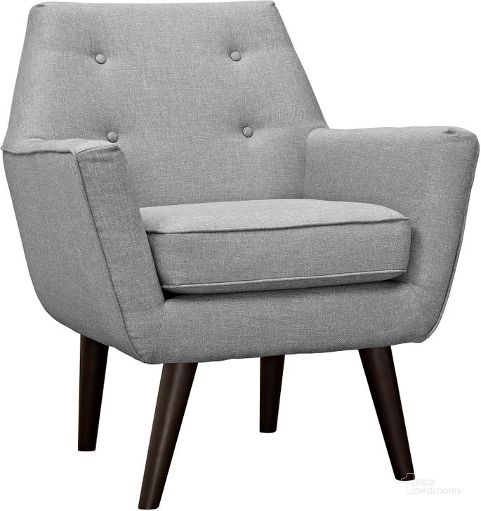 The appearance of Posit Light Gray Upholstered Fabric Arm Chair designed by Modway in the modern / contemporary interior design. This light gray piece of furniture  was selected by 1StopBedrooms from Posit Collection to add a touch of cosiness and style into your home. Sku: EEI-2136-LGR. Material: Wood. Product Type: Living Room Chair. Image1