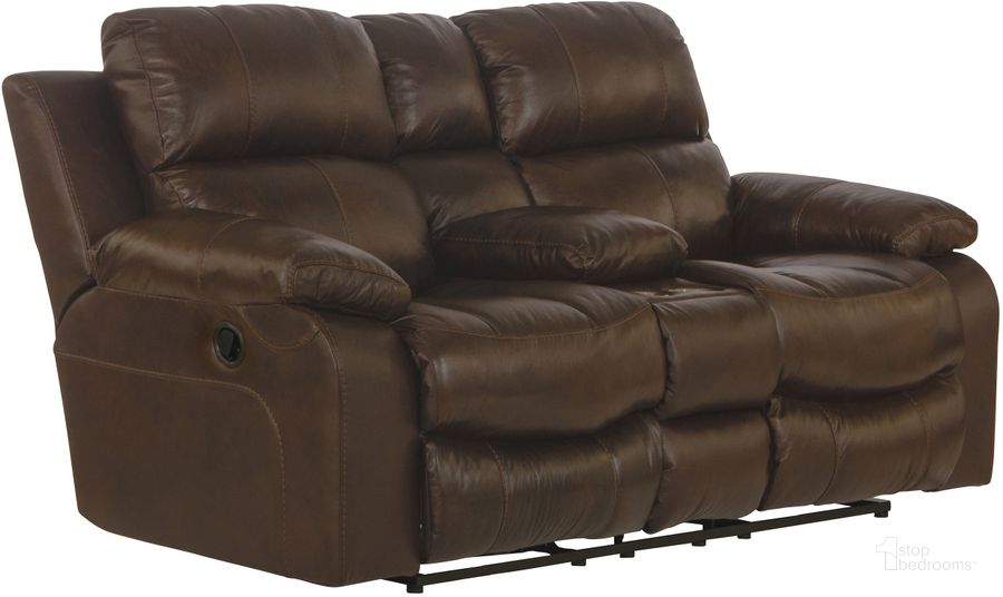 The appearance of Positano Italian Top Grain Leather Match Reclining Console Loveseat In Cocoa 49991268930689 designed by Catnapper in the traditional interior design. This cocoa piece of furniture  was selected by 1StopBedrooms from Positano Collection to add a touch of cosiness and style into your home. Sku: 49991268930689. Product Type: Loveseat. Material: Leather Match. Image1