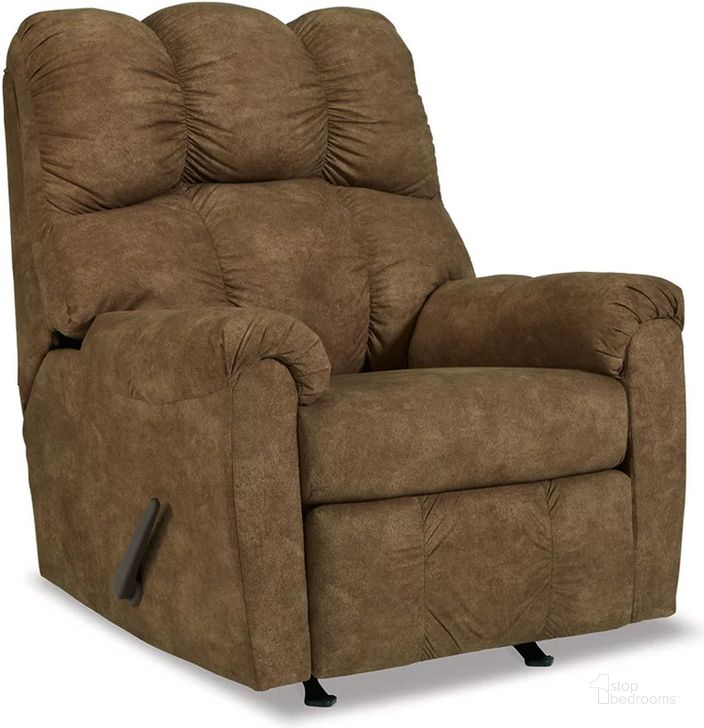 The appearance of Potrol Brindle Rocker Recliner designed by Signature Design by Ashley in the modern / contemporary interior design. This brindle piece of furniture  was selected by 1StopBedrooms from Potrol Collection to add a touch of cosiness and style into your home. Sku: 4430225. Material: Fabric. Product Type: Rocker Recliner. Image1