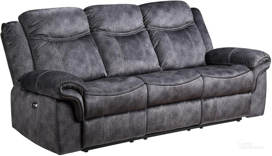 The appearance of Power Reclining Sofa In Black designed by Global Furniture USA in the transitional interior design. This black piece of furniture  was selected by 1StopBedrooms from  to add a touch of cosiness and style into your home. Sku: U2200-DOMINO GRANITE-PRS-1. Product Type: Sofa. Image1