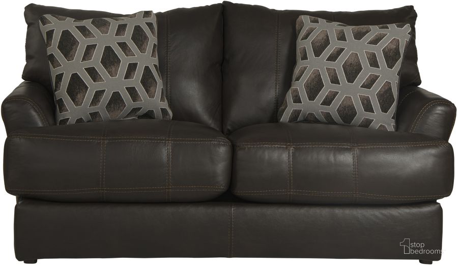 The appearance of Prato Top Grain Italian Leather Match Loveseat with Cuddler Cushions In Chocolate designed by Jackson in the traditional interior design. This chocolate piece of furniture  was selected by 1StopBedrooms from Prato Collection to add a touch of cosiness and style into your home. Sku: 248202127389307389. Material: Leather. Product Type: Loveseat. Image1