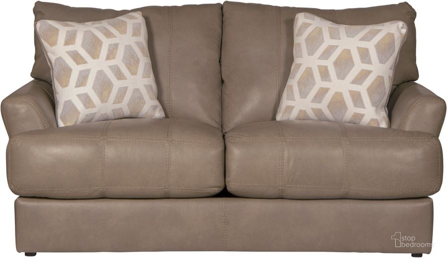 The appearance of Prato Top Grain Italian Leather Match Loveseat with Cuddler Cushions In Putty designed by Jackson in the traditional interior design. This putty piece of furniture  was selected by 1StopBedrooms from Prato Collection to add a touch of cosiness and style into your home. Sku: 248202127356307356. Material: Leather. Product Type: Loveseat. Image1